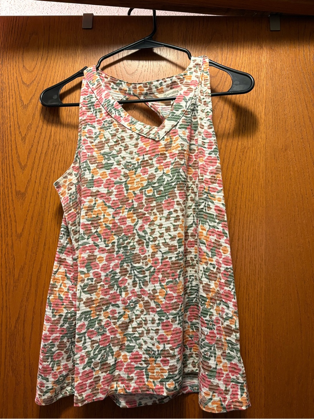 Aventura Floral Scoop-Neck Tank - Pink, Green, Orange